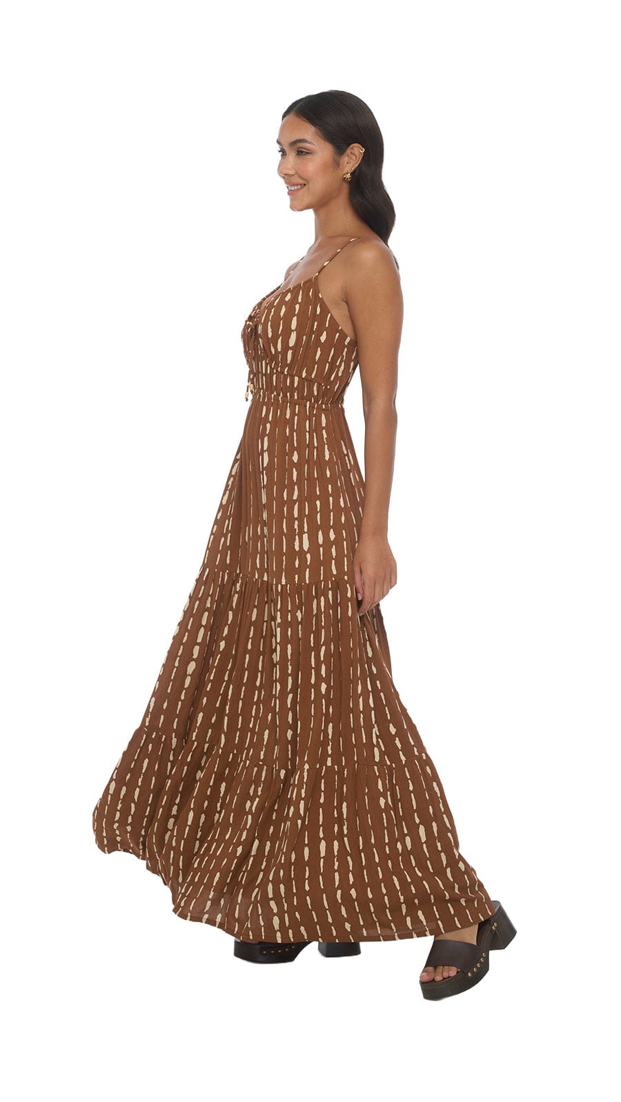 Zana Maxi Dress - Current Brown