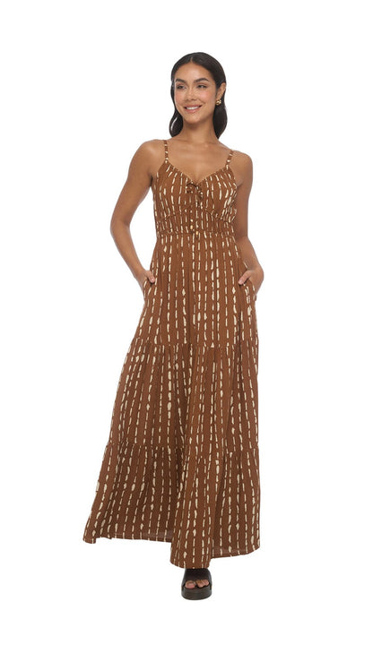 Zana Maxi Dress - Current Brown