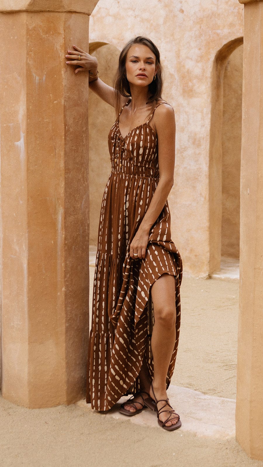 Zana Maxi Dress - Current Brown