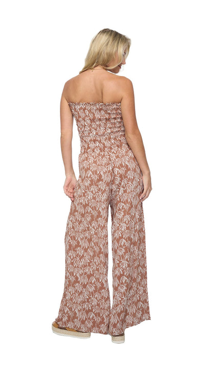 Smocked Top Lawai Jumpsuit - Canopy Brown