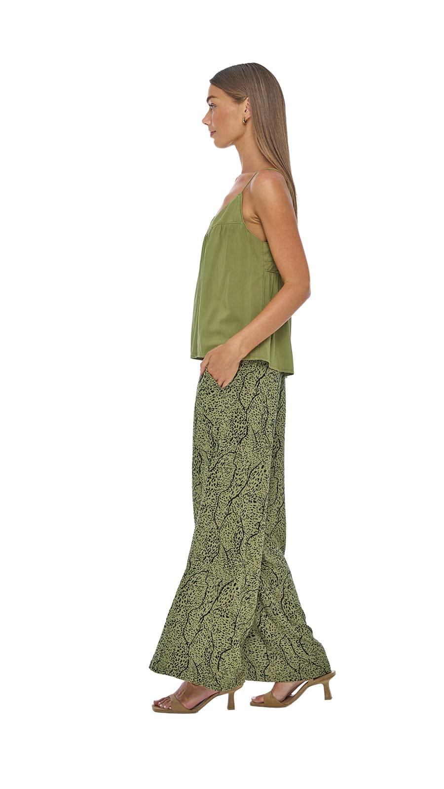Wide Leg Johanna Pants - Savanae Olive