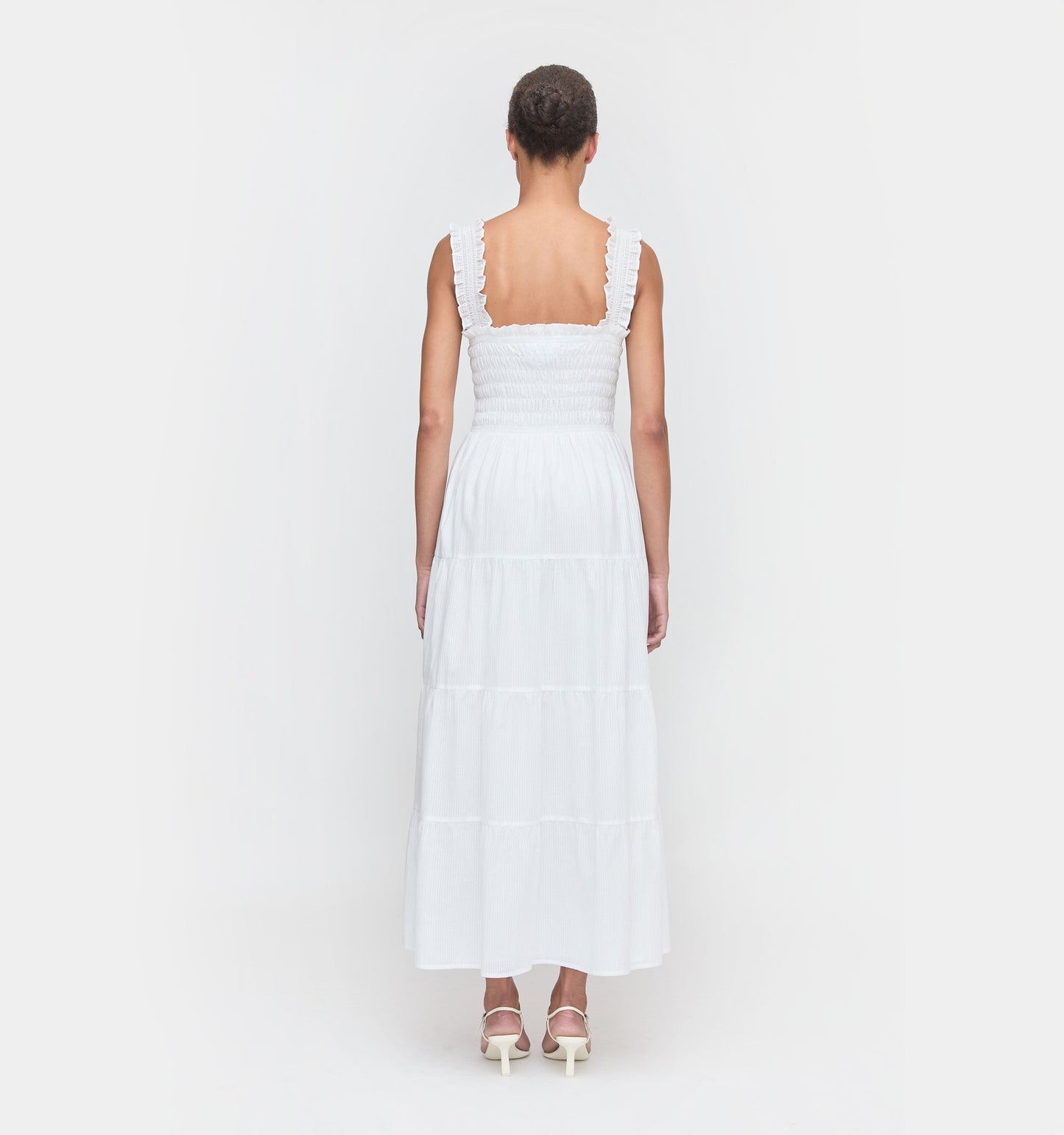The Kimmy Nap Dress - White Shadow Stripe