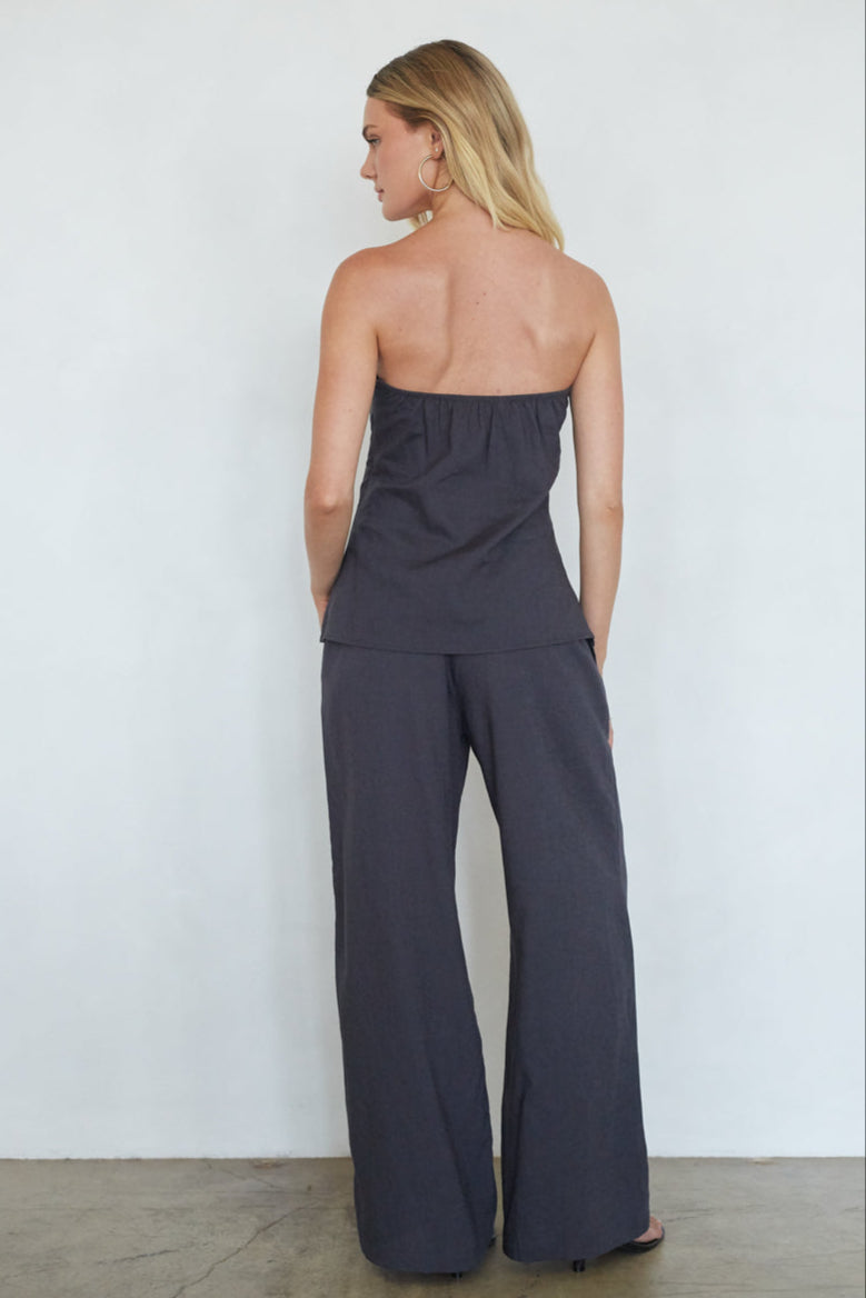 Kyle Pleated Linen Top