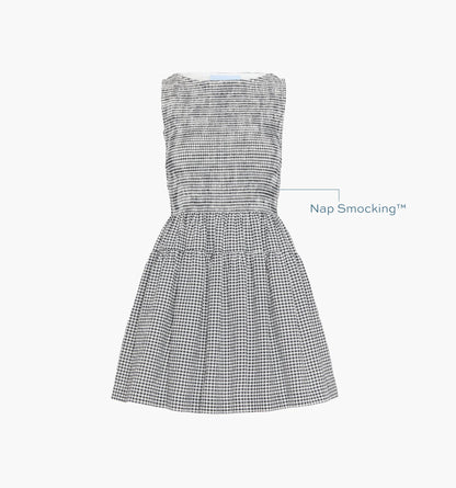The Cosima Mini Nap Dress - Black/Sand Gingham