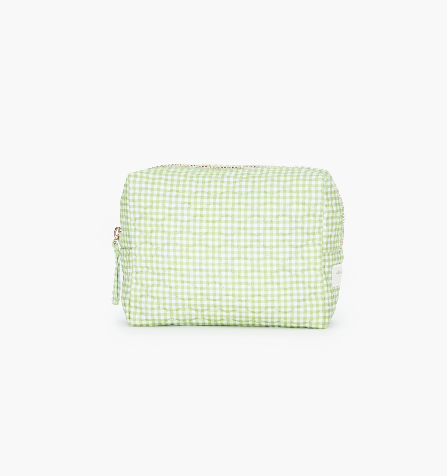 The Mini Quilted Cosmetic Bag - Lime Gingham