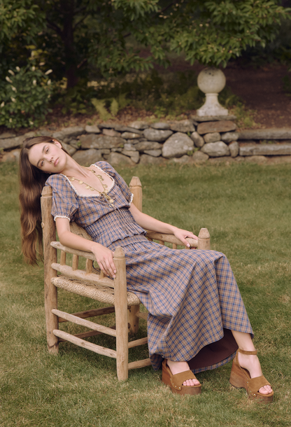 The Delphine Nap Skirt - Brown Spencer Plaid