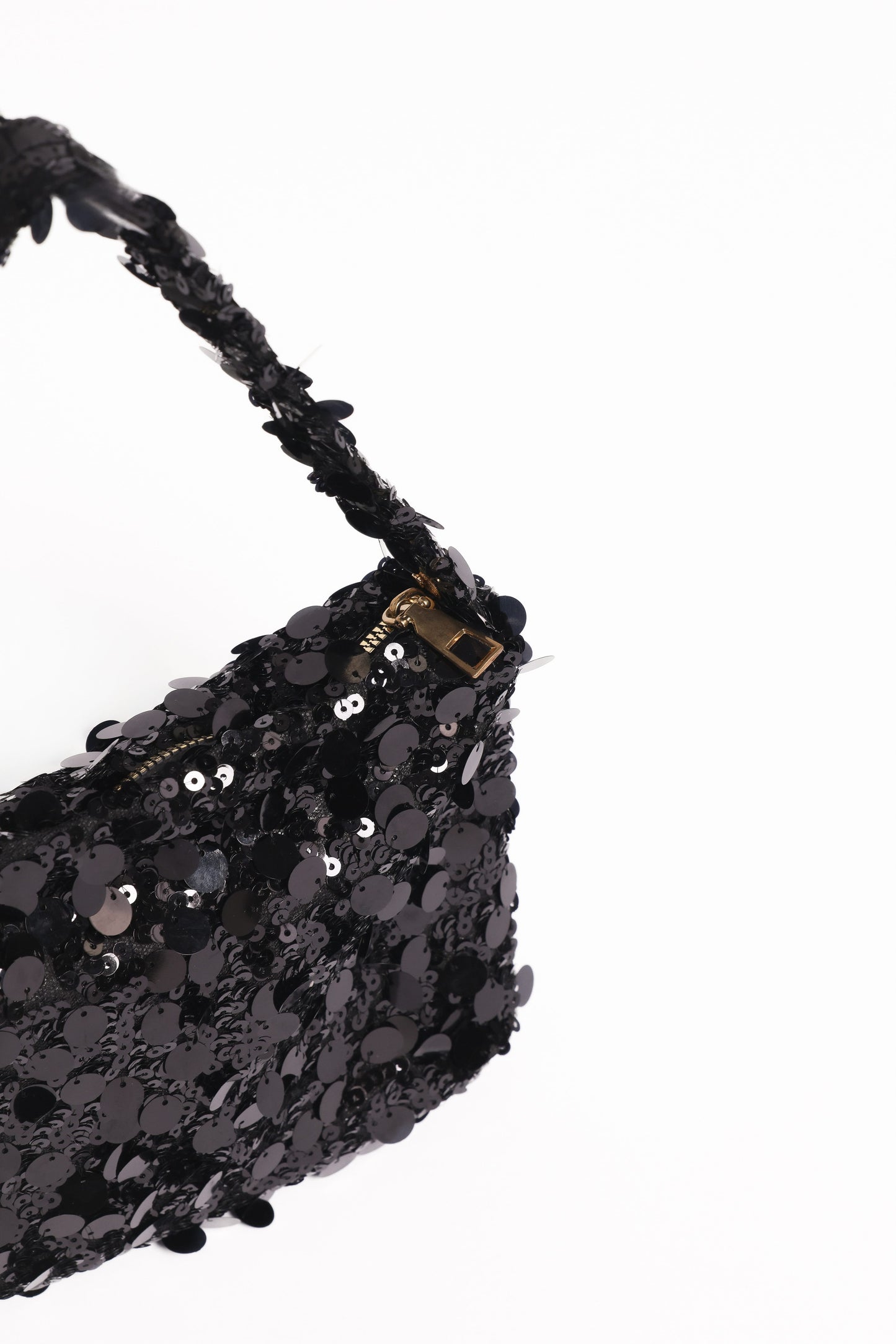 Annika Sequin Shoulder Bag - Black