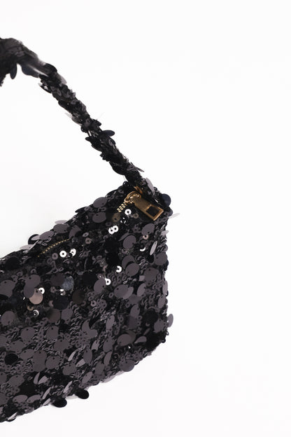 Annika Sequin Shoulder Bag - Black
