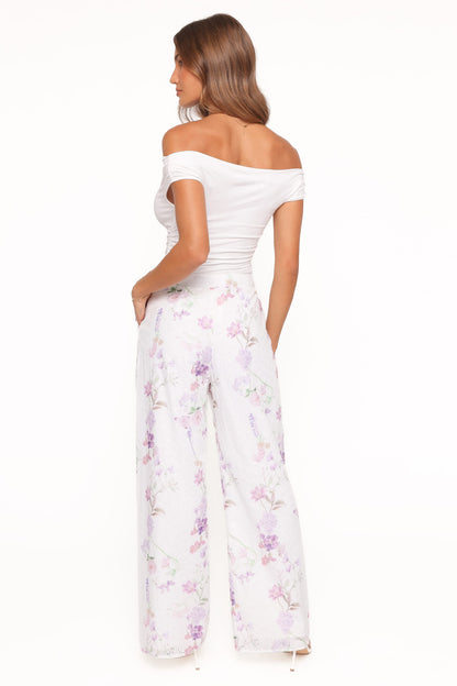 Adams Fitted Pant - Purple Floral