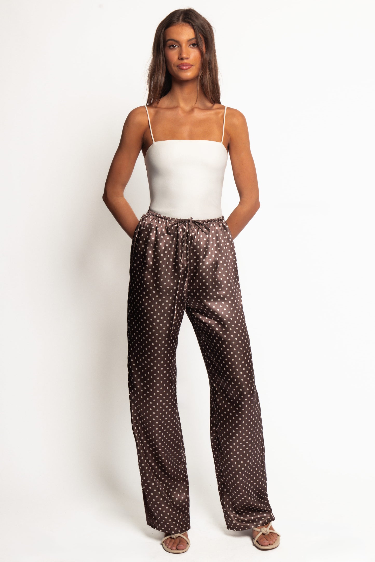 Alima Pants - Brown Polka Dot