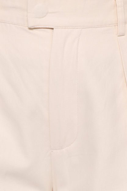 Asher Tie Detail Tapered Leg Pants - Cream