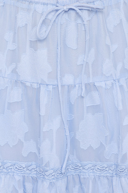 Clodagh Textured Tiered Mini Skirt - Powder Blue