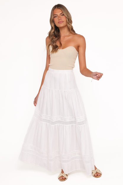 Peony Maxi Skirt - White