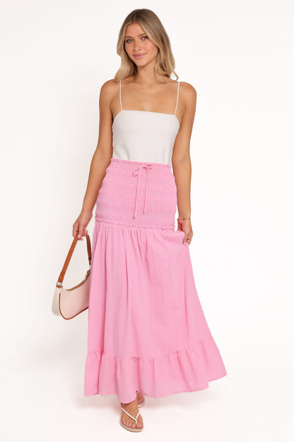 Valerie Drop Waist Maxi Skirt - Pink