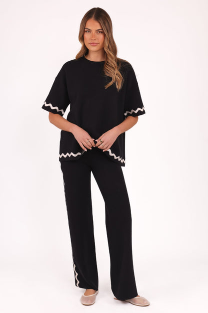 Vespa Knitted Pant - Black White