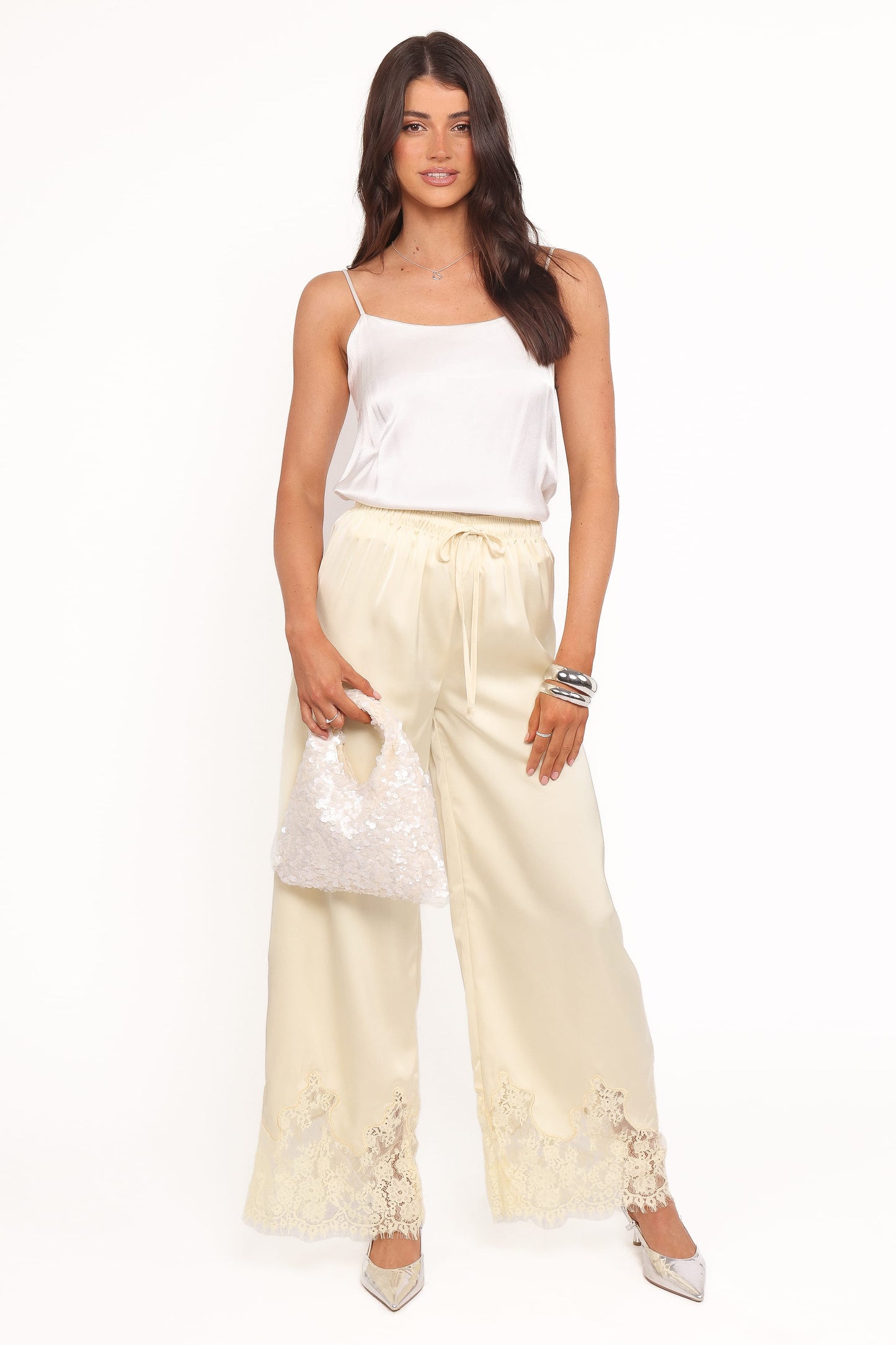 Viola Drawstring Wide Leg Pant - Yellow