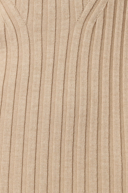 Ainsley Long Sleeve Midi Dress - Nude