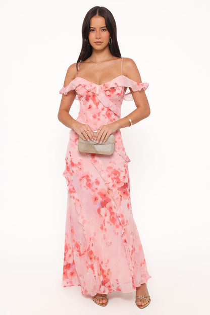 Alexia Off Shoulder Maxi Dress - Pink Floral