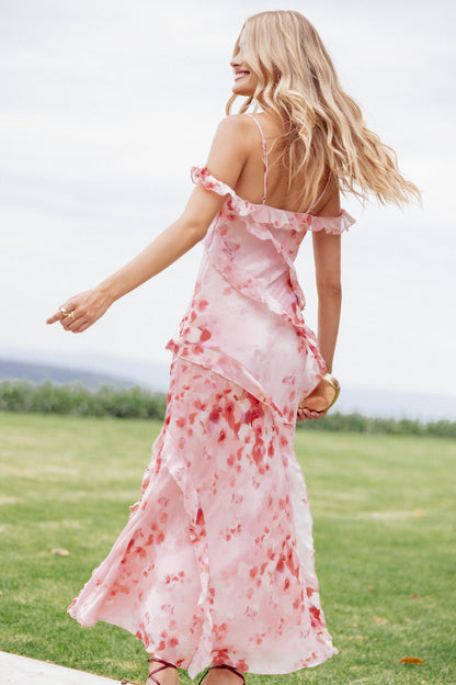 Alexia Off Shoulder Maxi Dress - Pink Floral