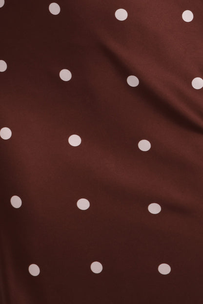 Anika Maxi Dress - Brown Polka Dot