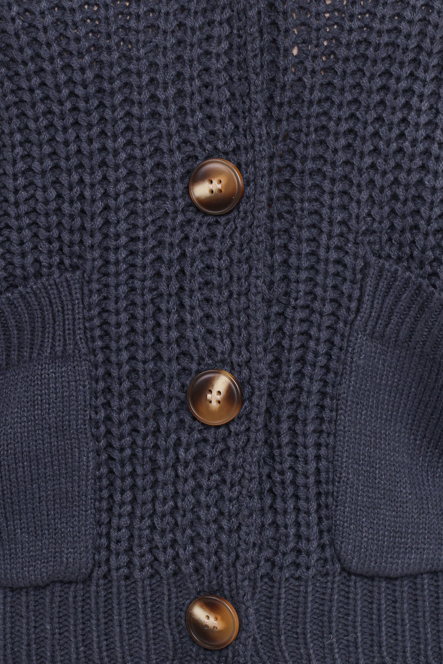 Amelia Oversize Collar Button Cardigan - Navy