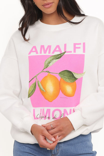 Amalfi Graphic Sweatshirt - White