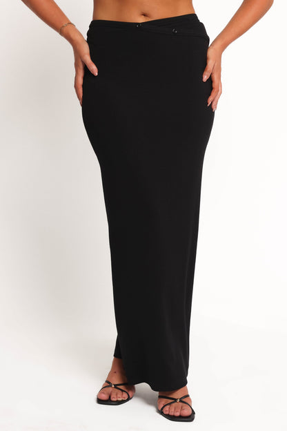 Adeline Long Sleeve Skirt Set - Black