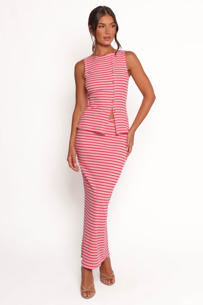 Adeline Two Piece Set - Pink Red
