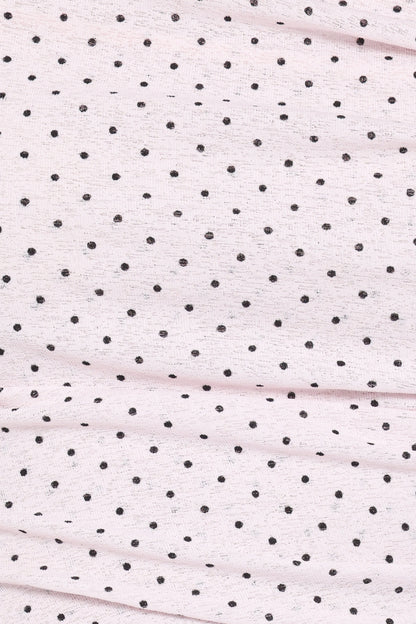 Aaron Off Shoulder Top - Pale Pink Dot
