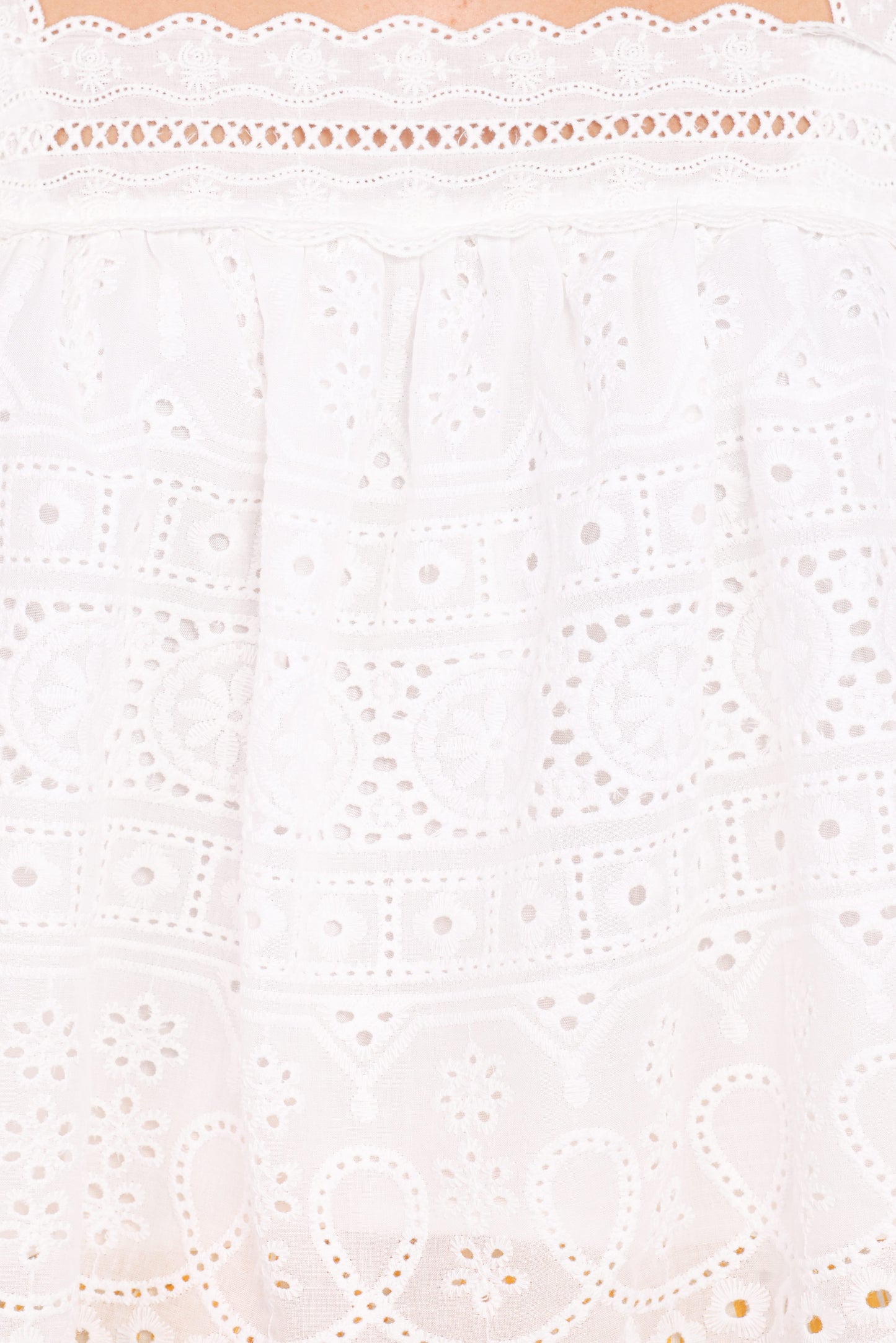 Aideen Eyelet Top - White