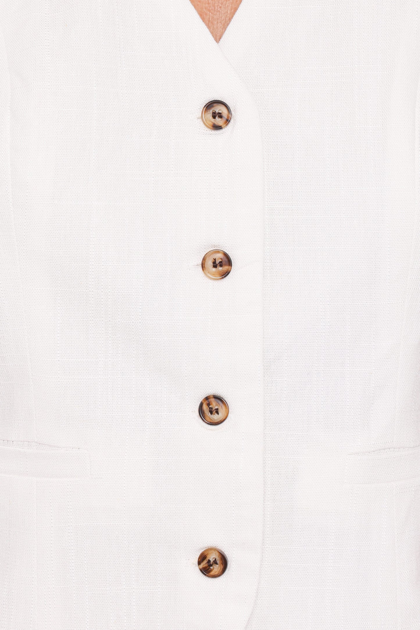 Bell Linen Vest - Cream