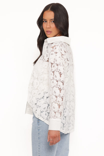 Carol Lace Shirt - White