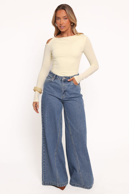 Darma Long Sleeve Top - Pale Yellow