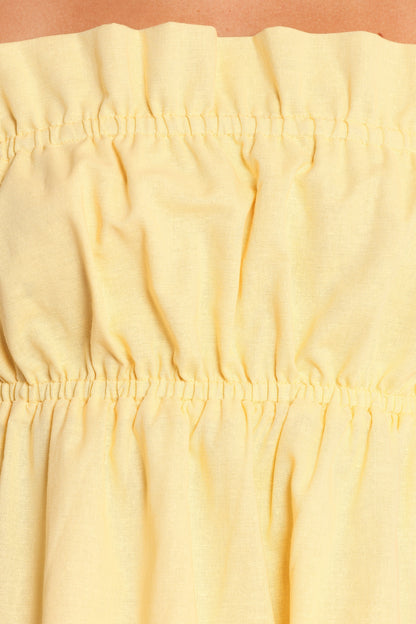 Ember Strapless Tunic Top - Butter Yellow