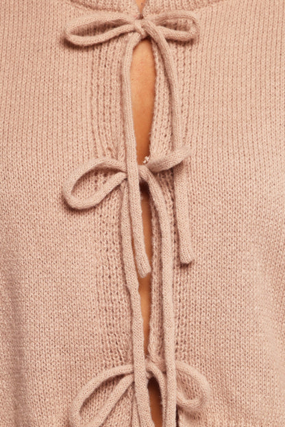 Koskie Tie Knit Top - Taupe