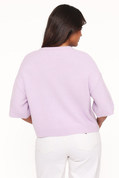Lilith Knit Top - Lilac