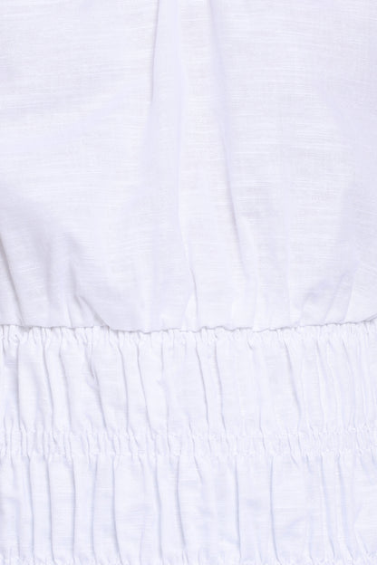 Lucilla Shirred Waist Top - White