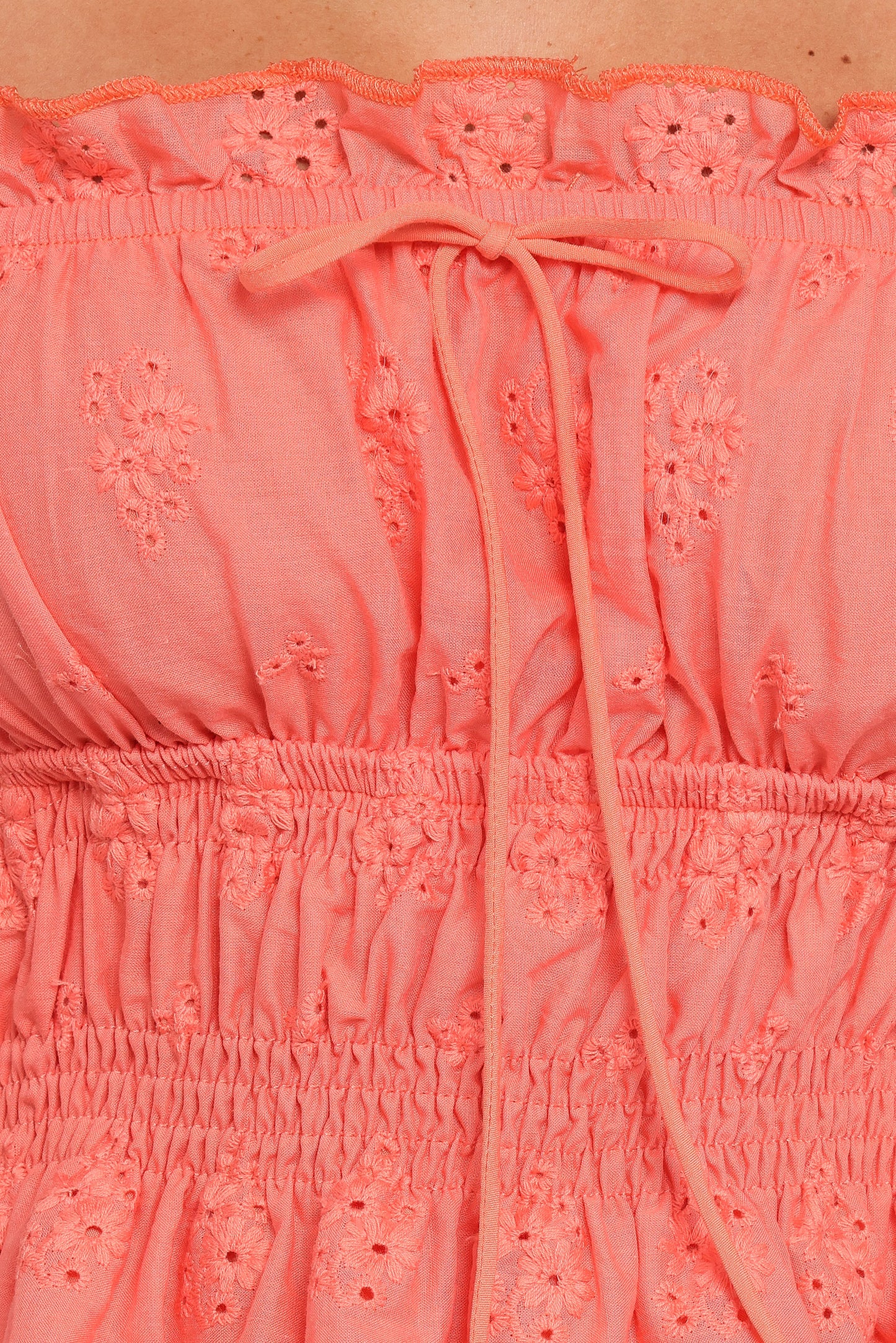 Melissa Peplum Top - Coral