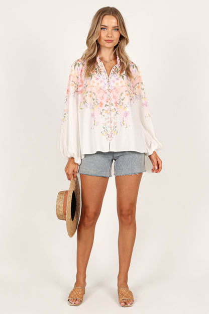 Tiarna Shirt - White Floral
