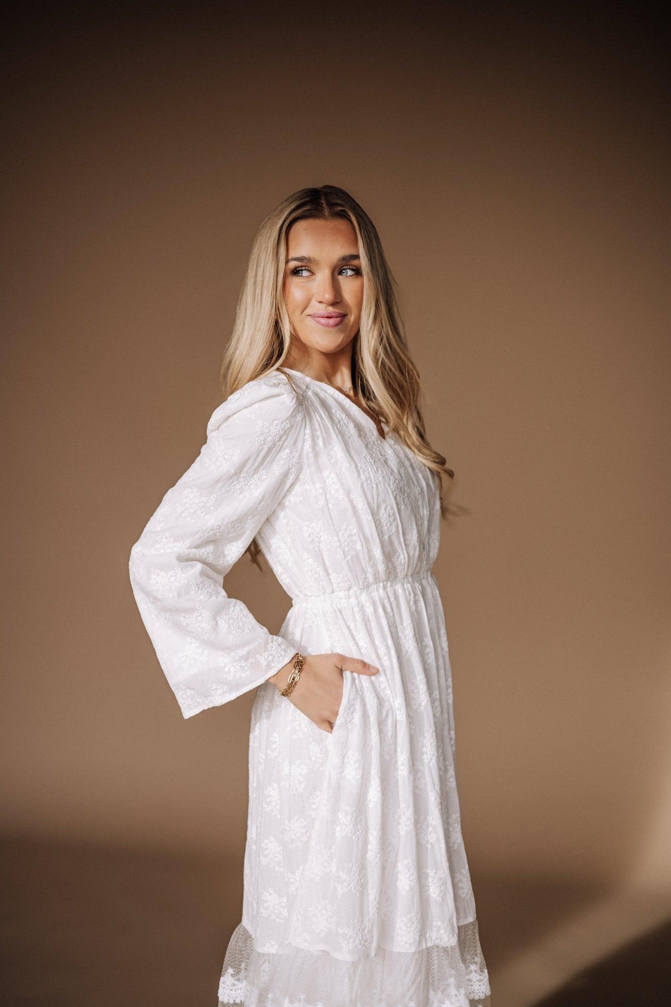 The Floral Reverie White Dress