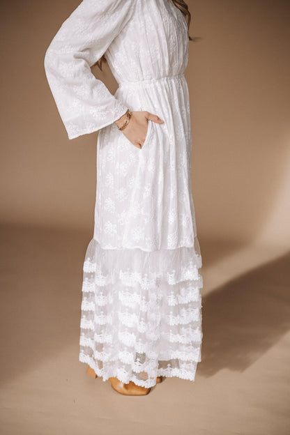 The Floral Reverie White Dress