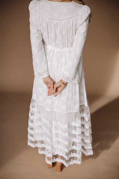 The Floral Reverie White Dress