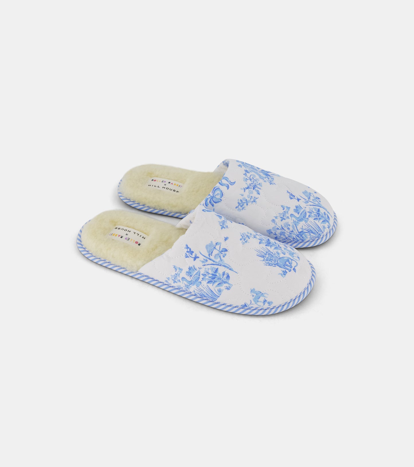 Roller Rabbit x Hill House Quilted Slipper - Blue Sherwood Forest Monkey