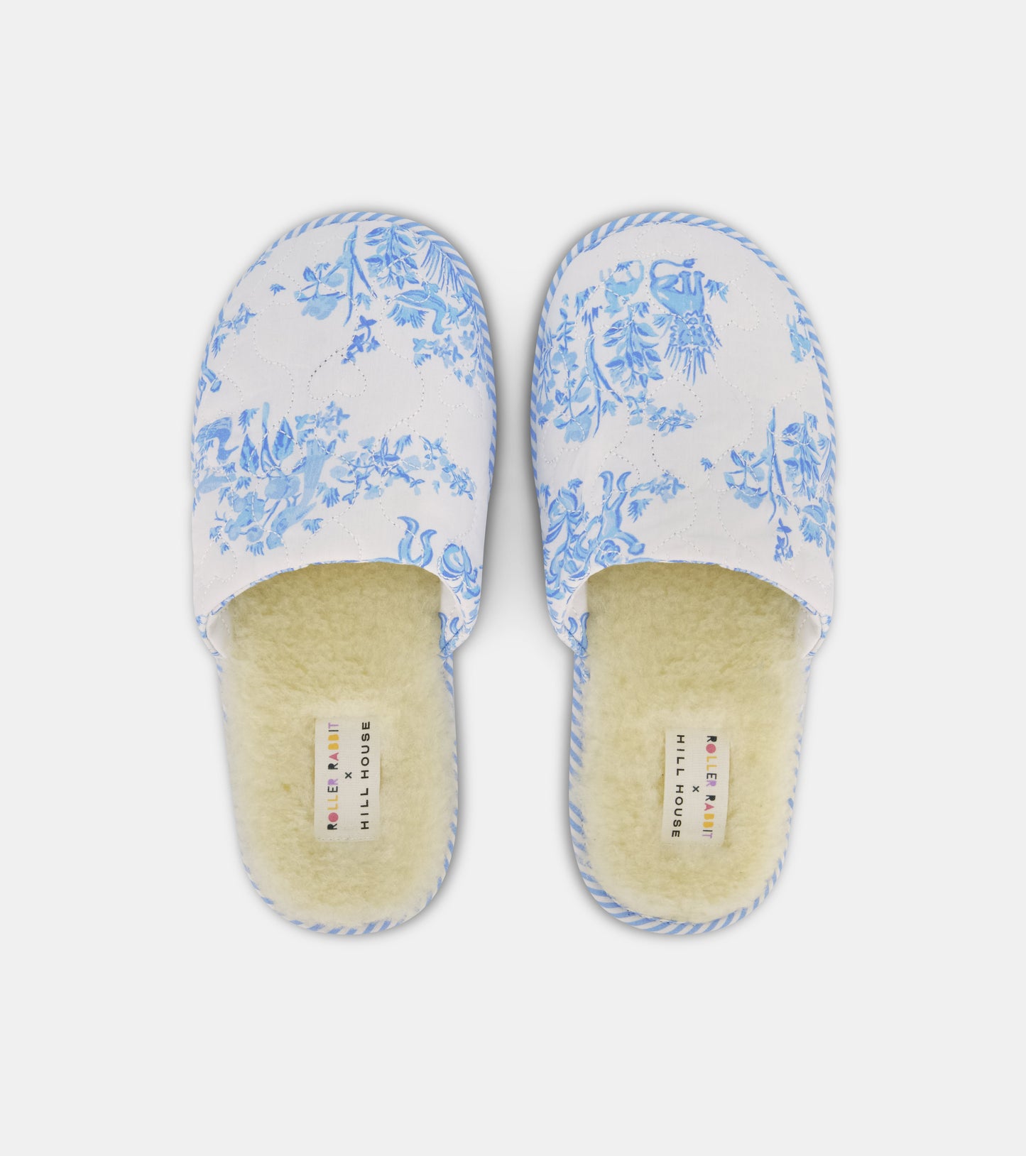 Roller Rabbit x Hill House Quilted Slipper - Blue Sherwood Forest Monkey
