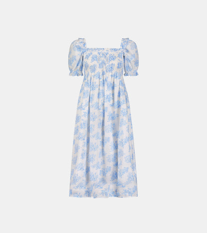 Roller Rabbit x Hill House Scarlett Midi Nap Dress - Blue Sherwood Forest Monkey