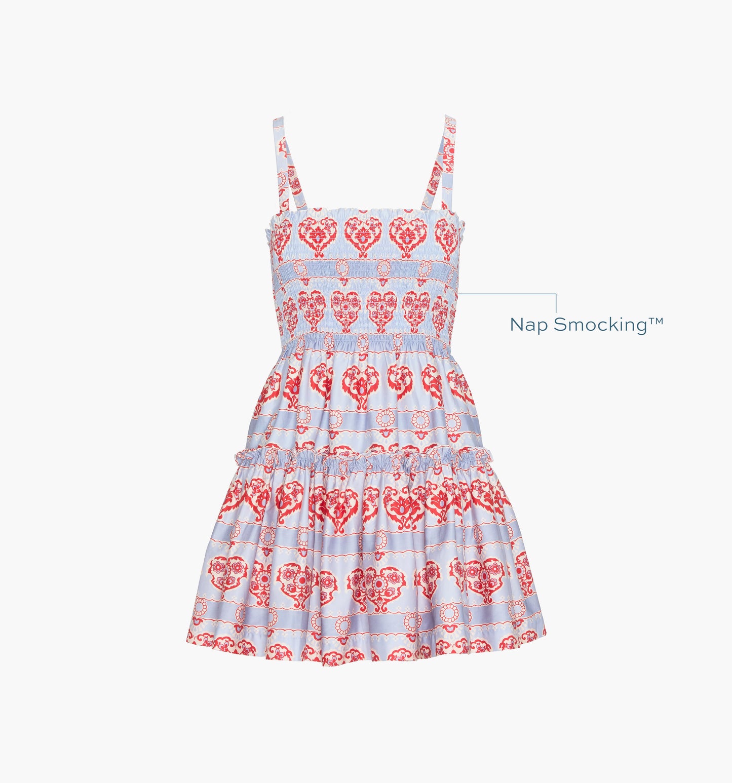 The Seraphina Mini Nap Dress - Poppy Damask Stripe