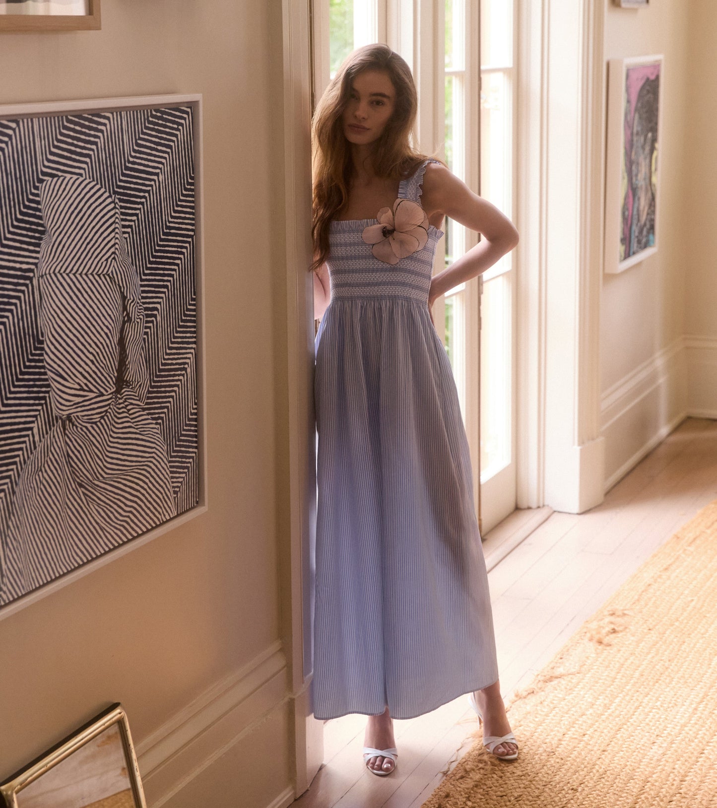 The Ashlyn Nap Dress - Blue/White Stripe