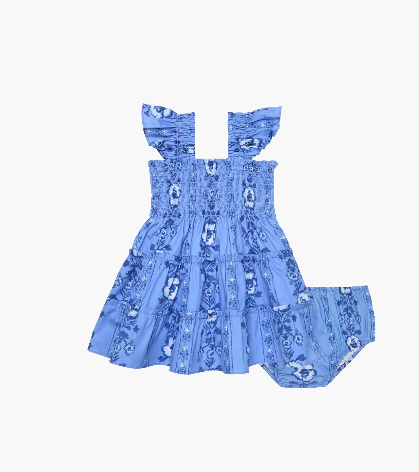 The Baby Ellie Nap Dress - Blue Arcadia Border