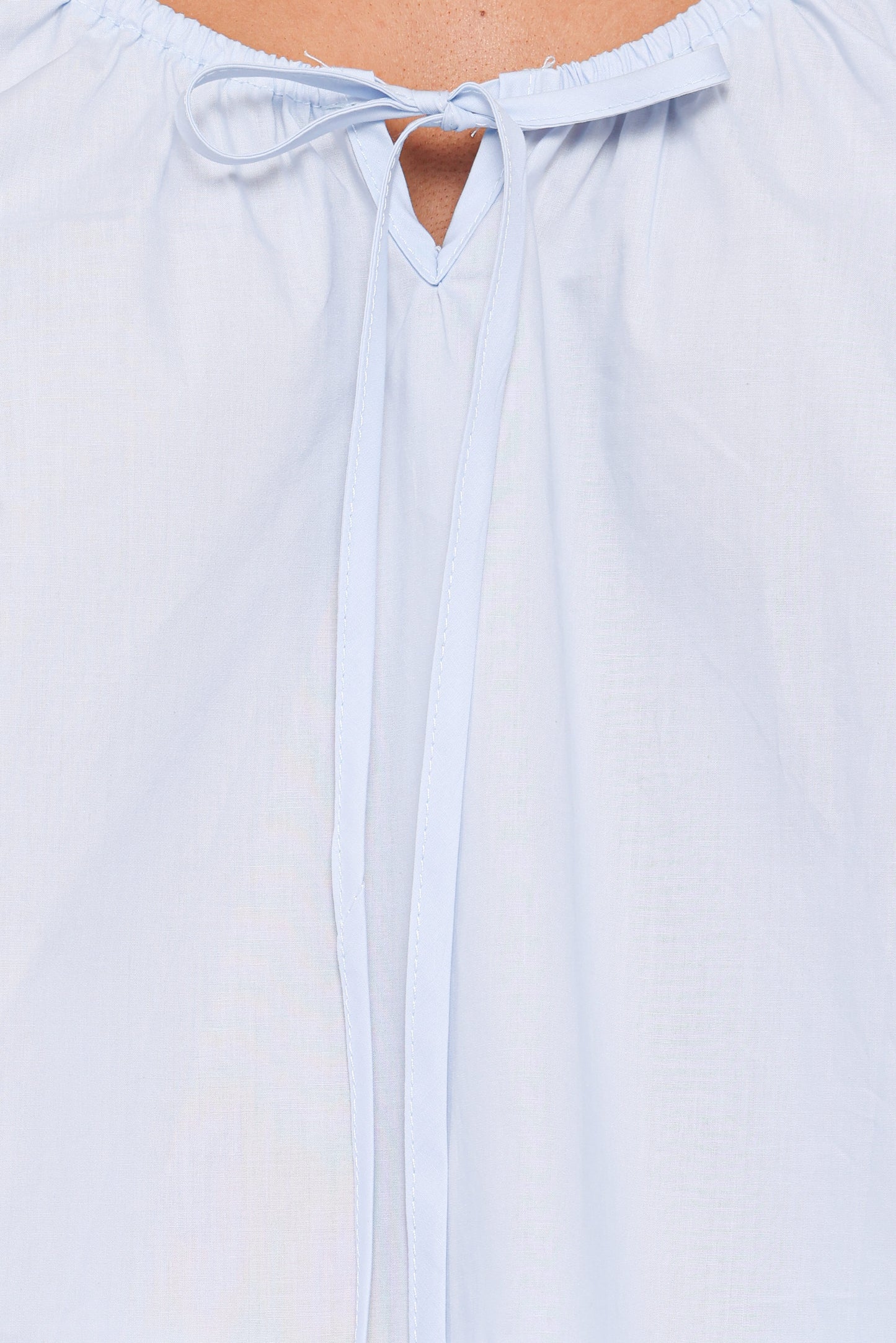 Lawrence Tie Scoop Top - Light Blue