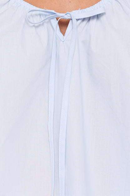 Lawrence Tie Scoop Top - Light Blue